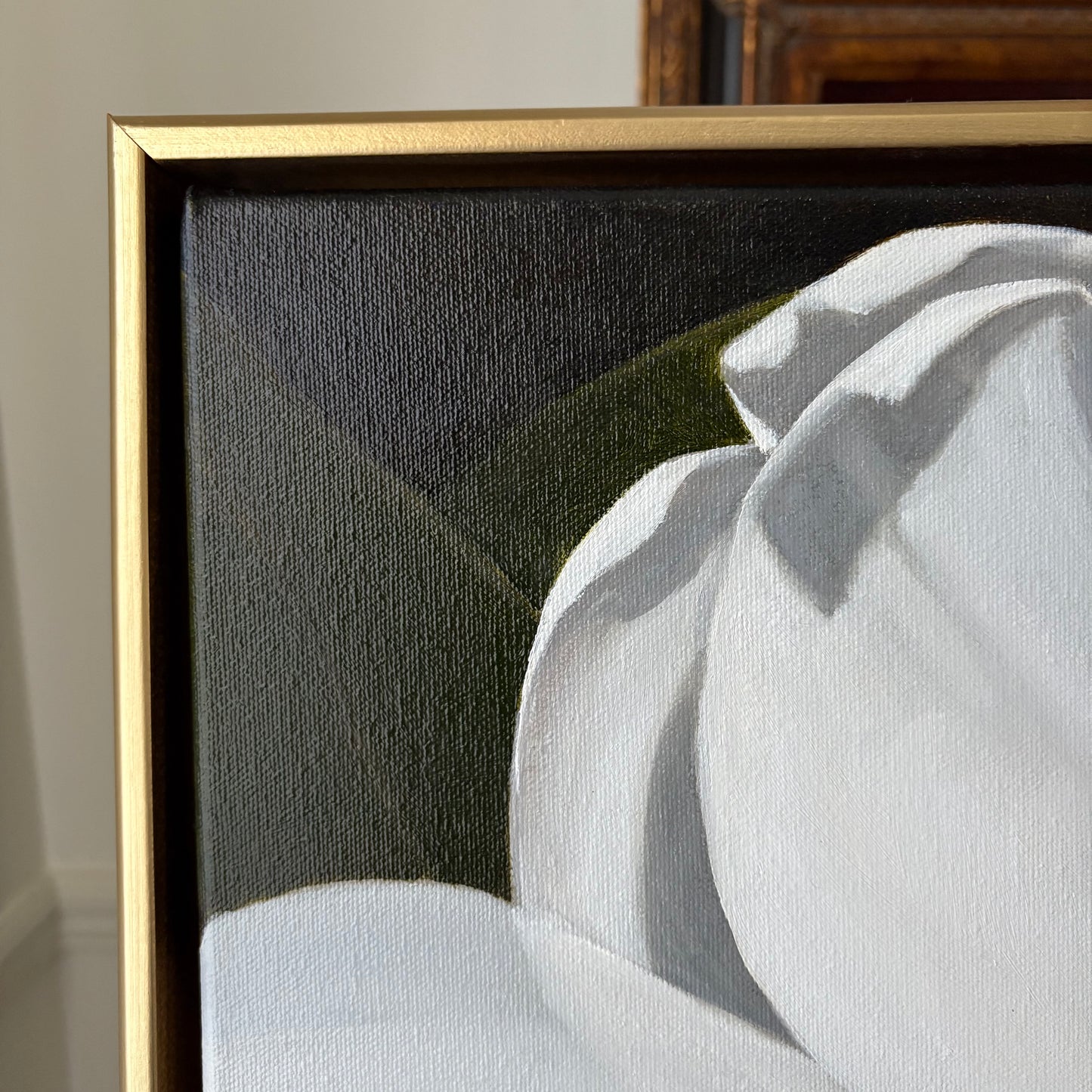 Blooming White Magnolia Painting Detail corner