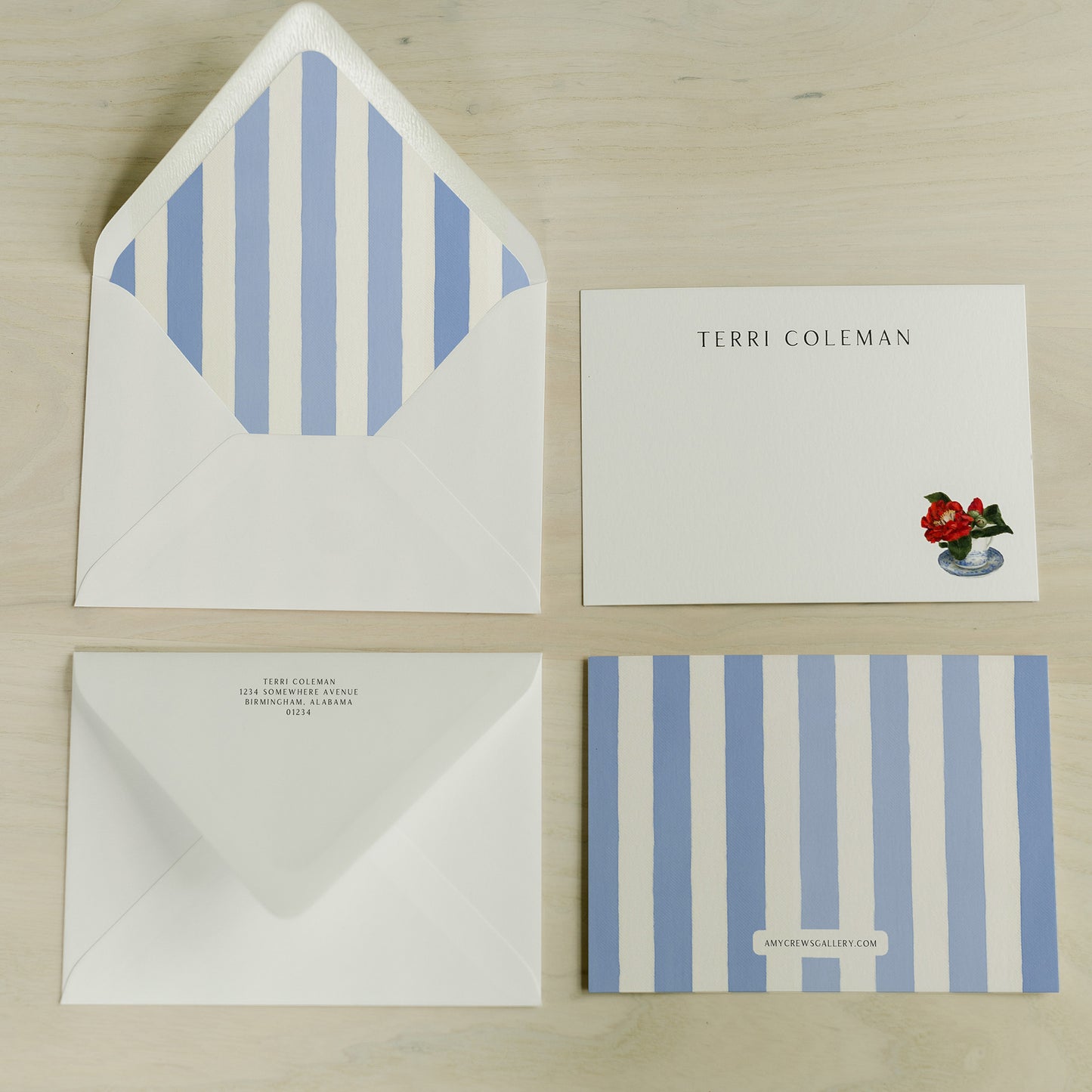 Camellia Teacup- Personalized Notecards