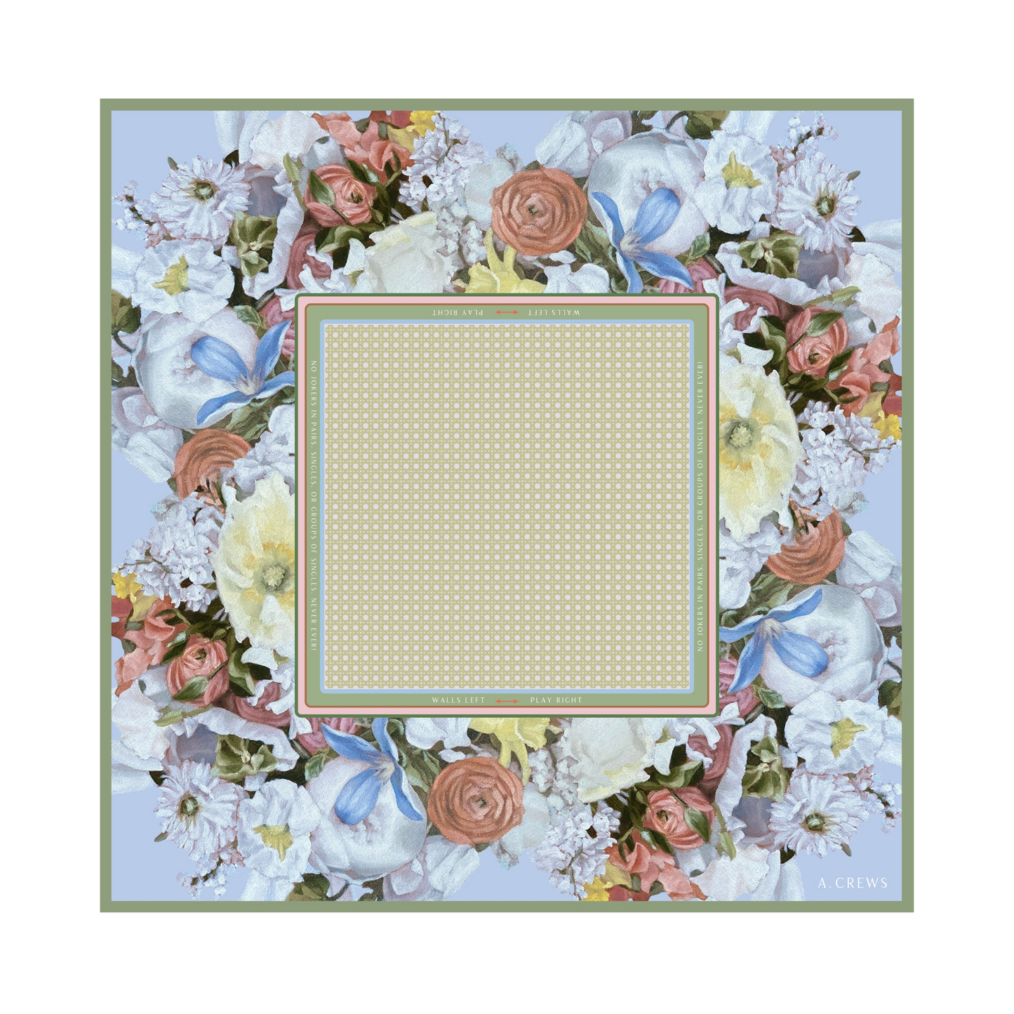 Grace Pastel Floral Mahjong Play Mat