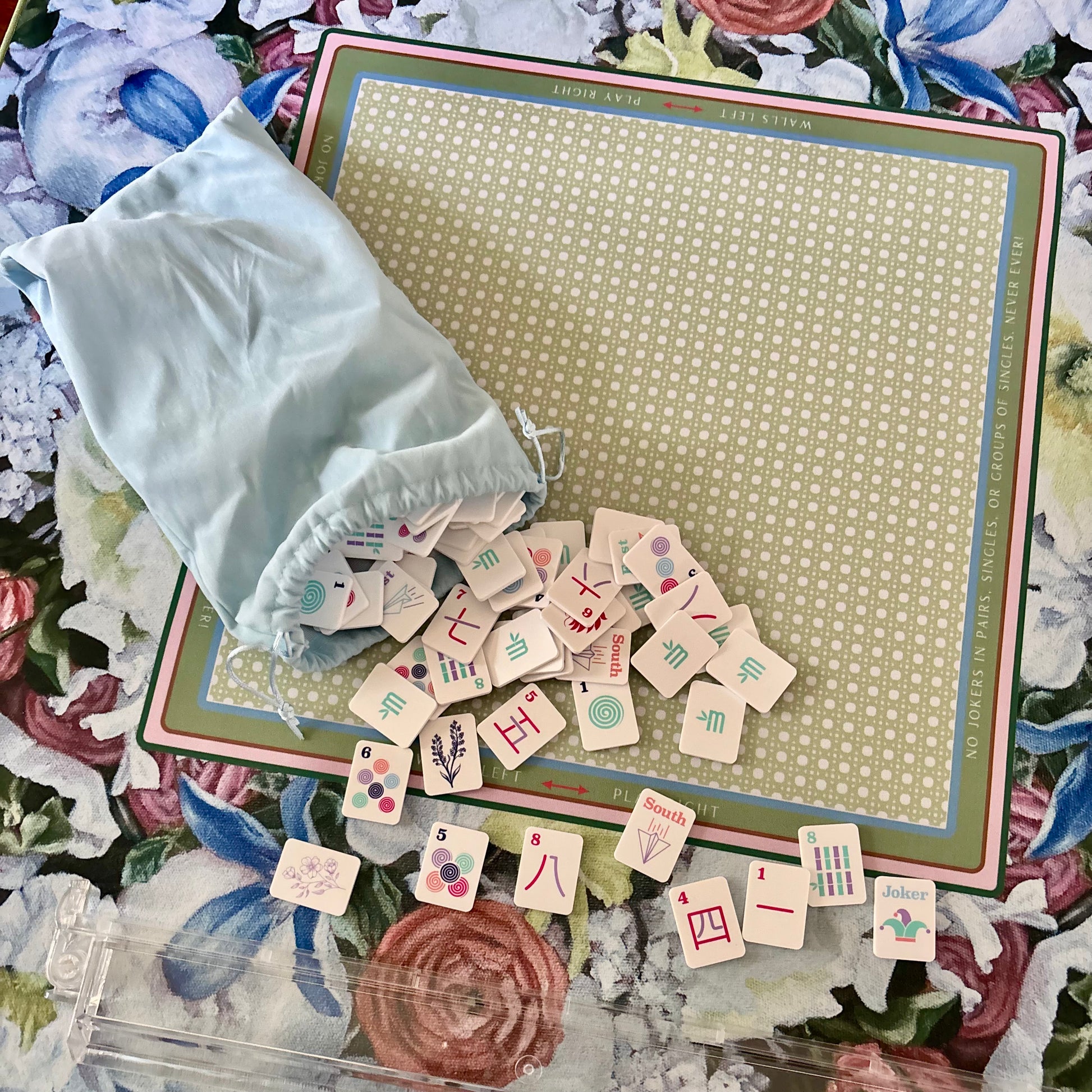 Grace Mahjong Playing Mat with Tiles by Amy Crews Gallery