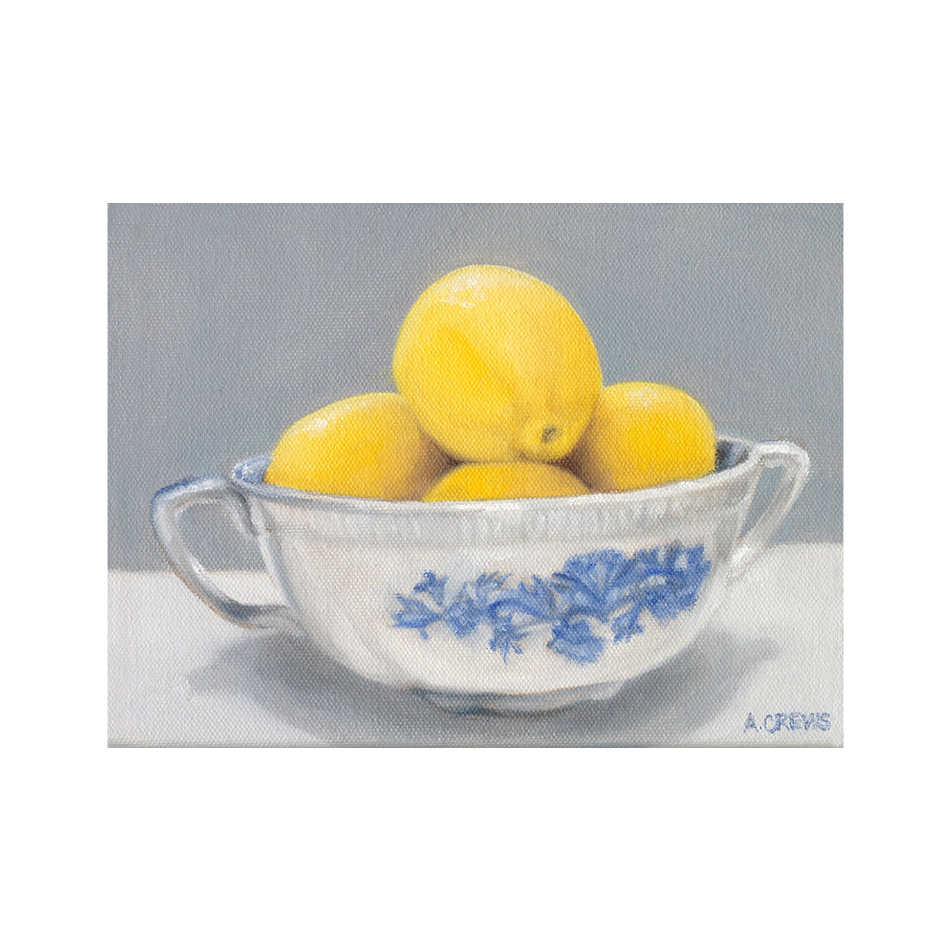 Still life lemons in bowl by  artist Amy Crews
