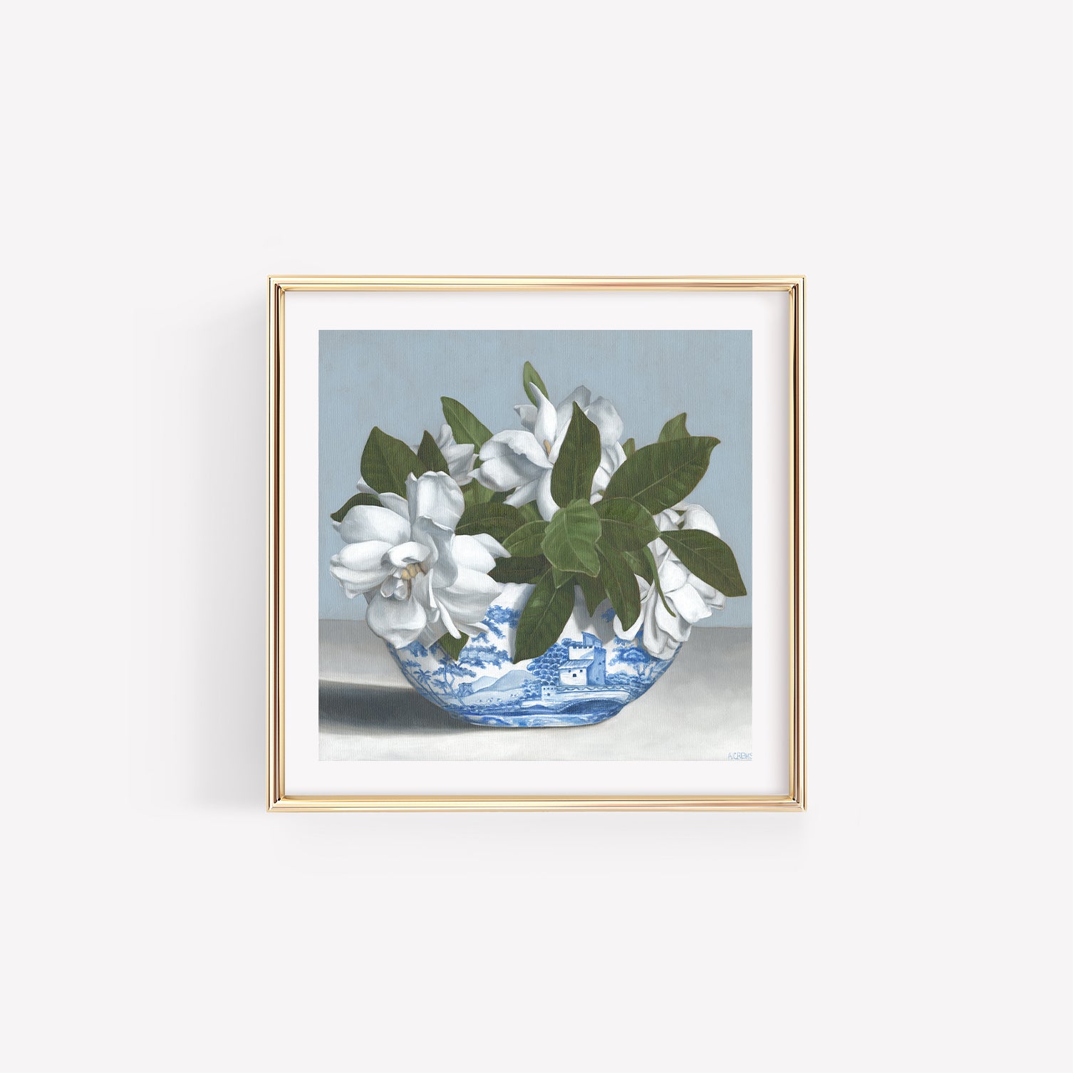 heaven scent white magnolias art print