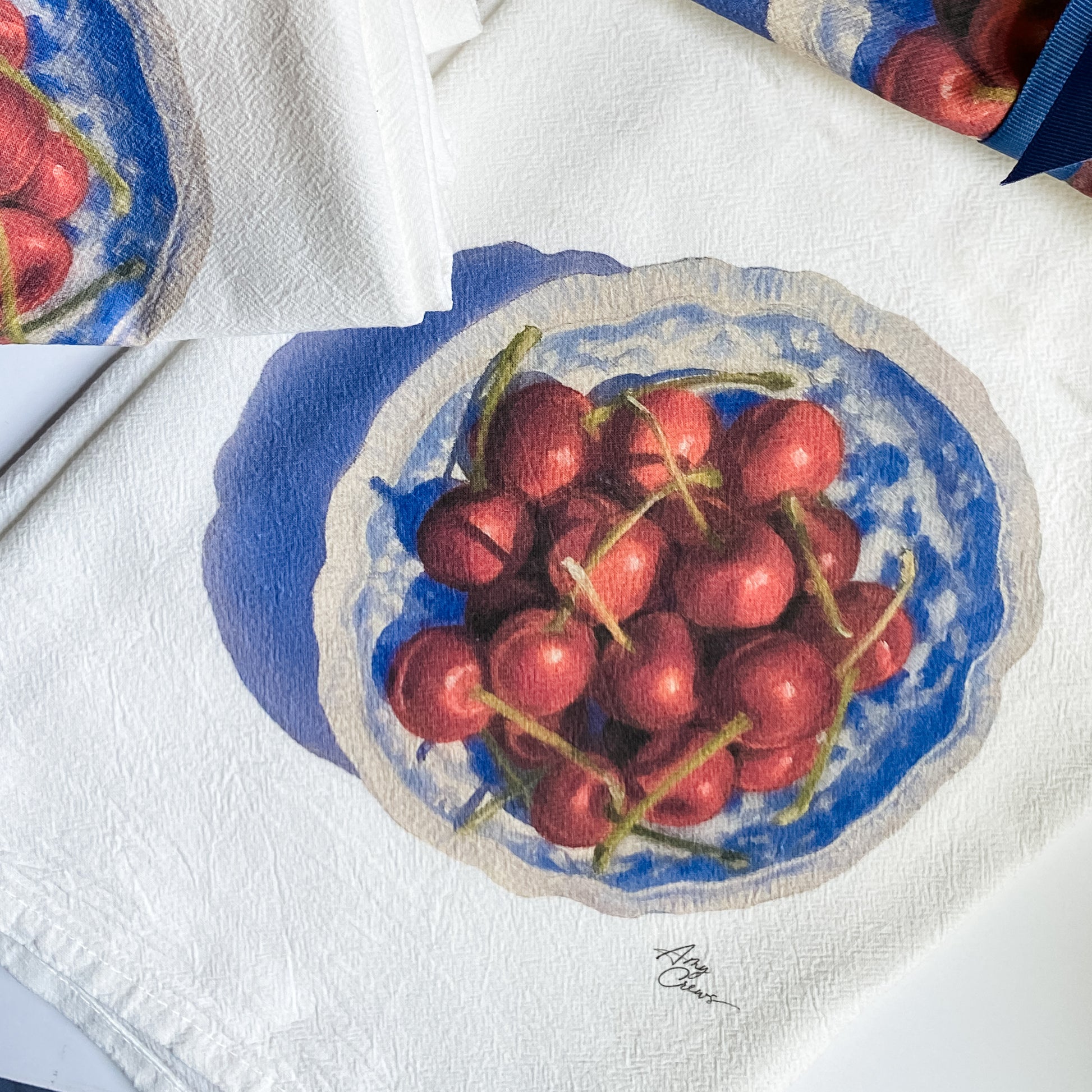 Bowl of Cherries Flour Sack Tea Towel