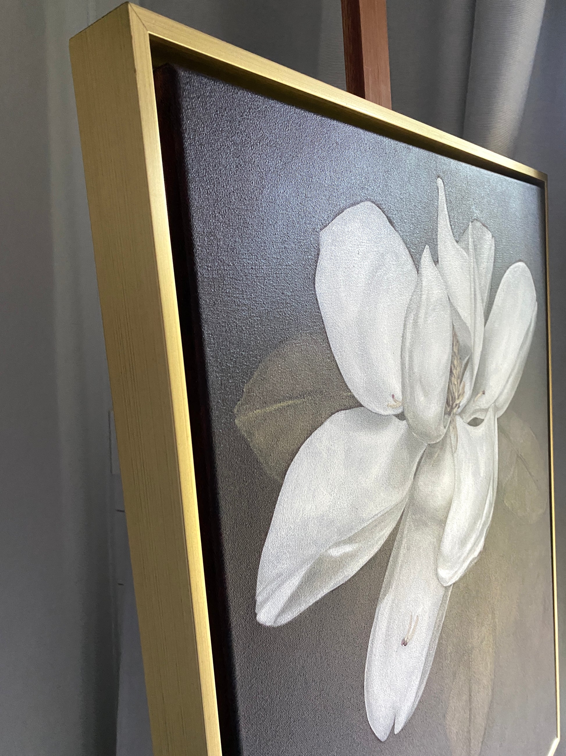 Corner Detail Magnolia Flower Oil Painting by Amy Crews Artist 