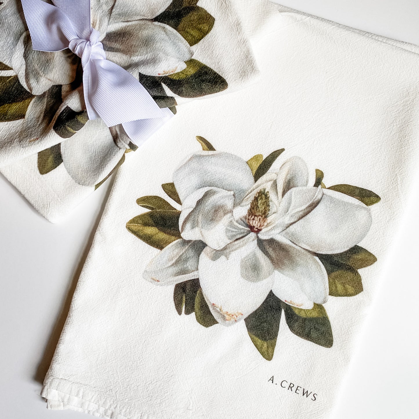 Magnolia Flour Sack Tea Towel