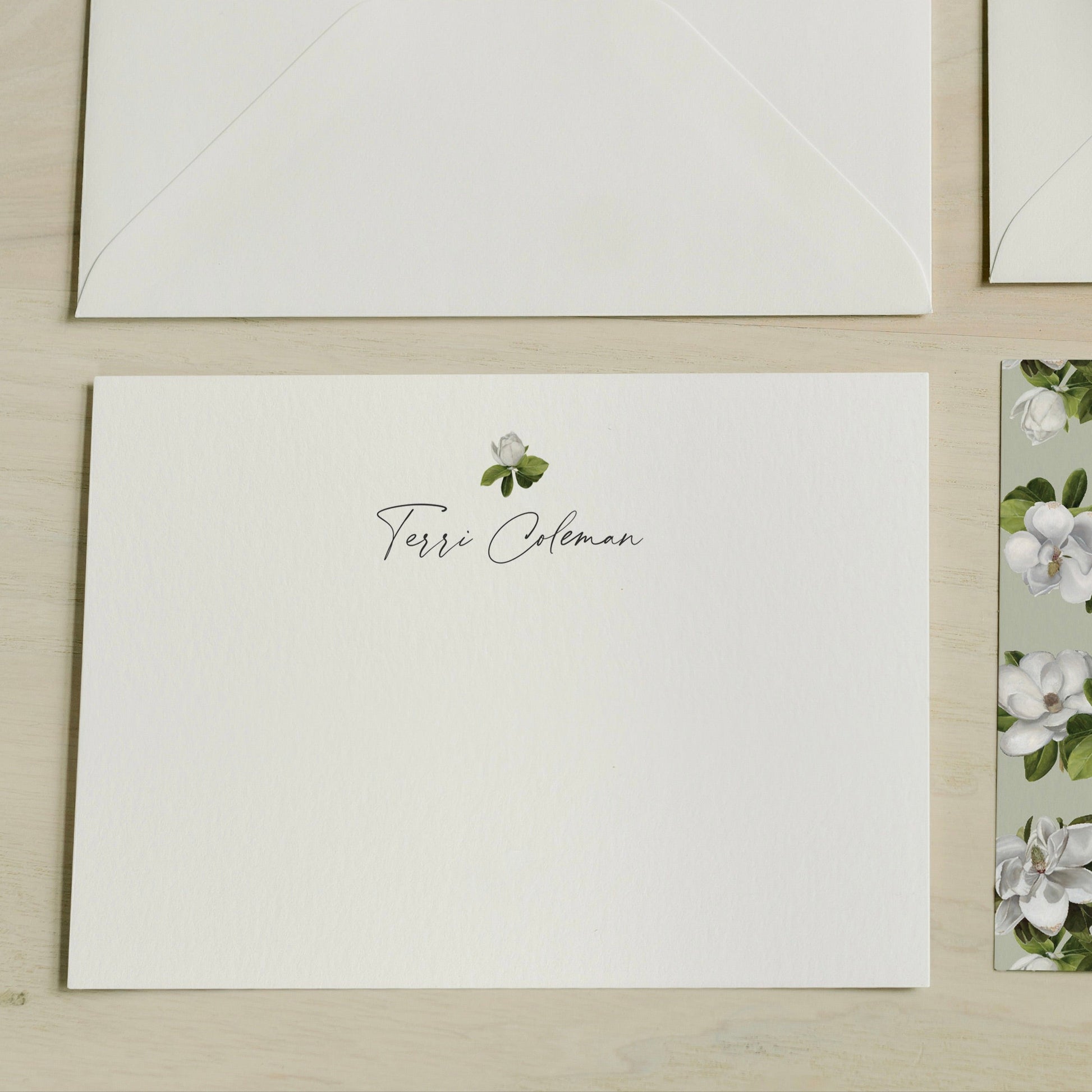White card with floral design and text - Amy Crews Art 