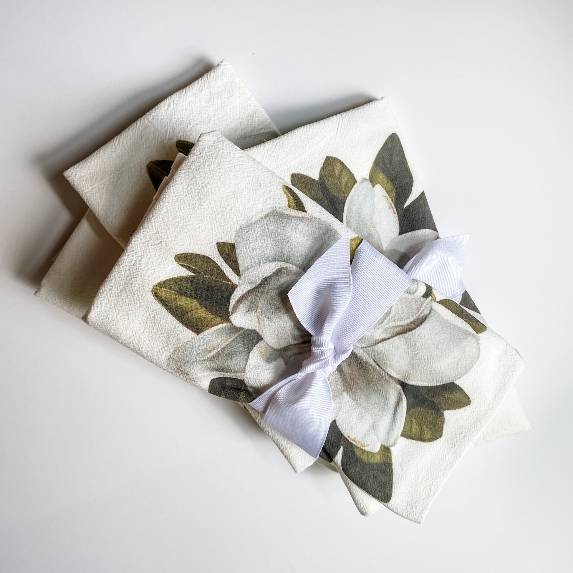 Magnolia Flower Art Tea Towels 