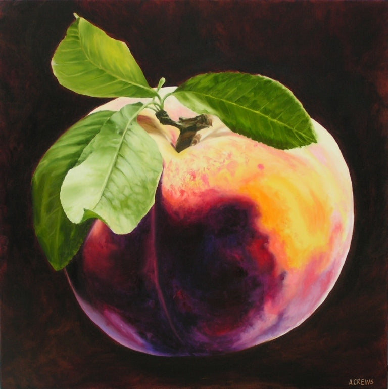 Peach print of a painting by artist Amy Crews
