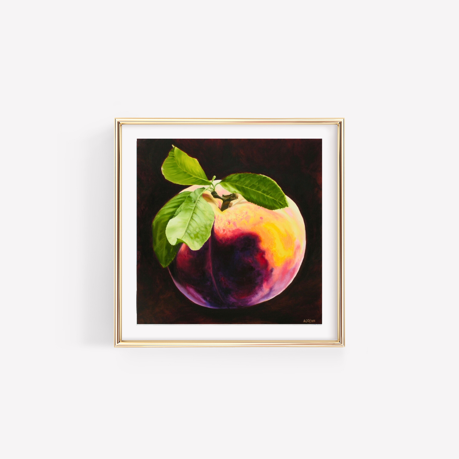 just peachy framed art by Amy Crews Alabama Artist 